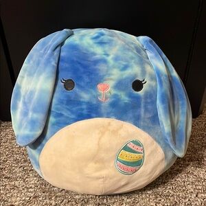 Blue and Cream Plush Bunny Pillow